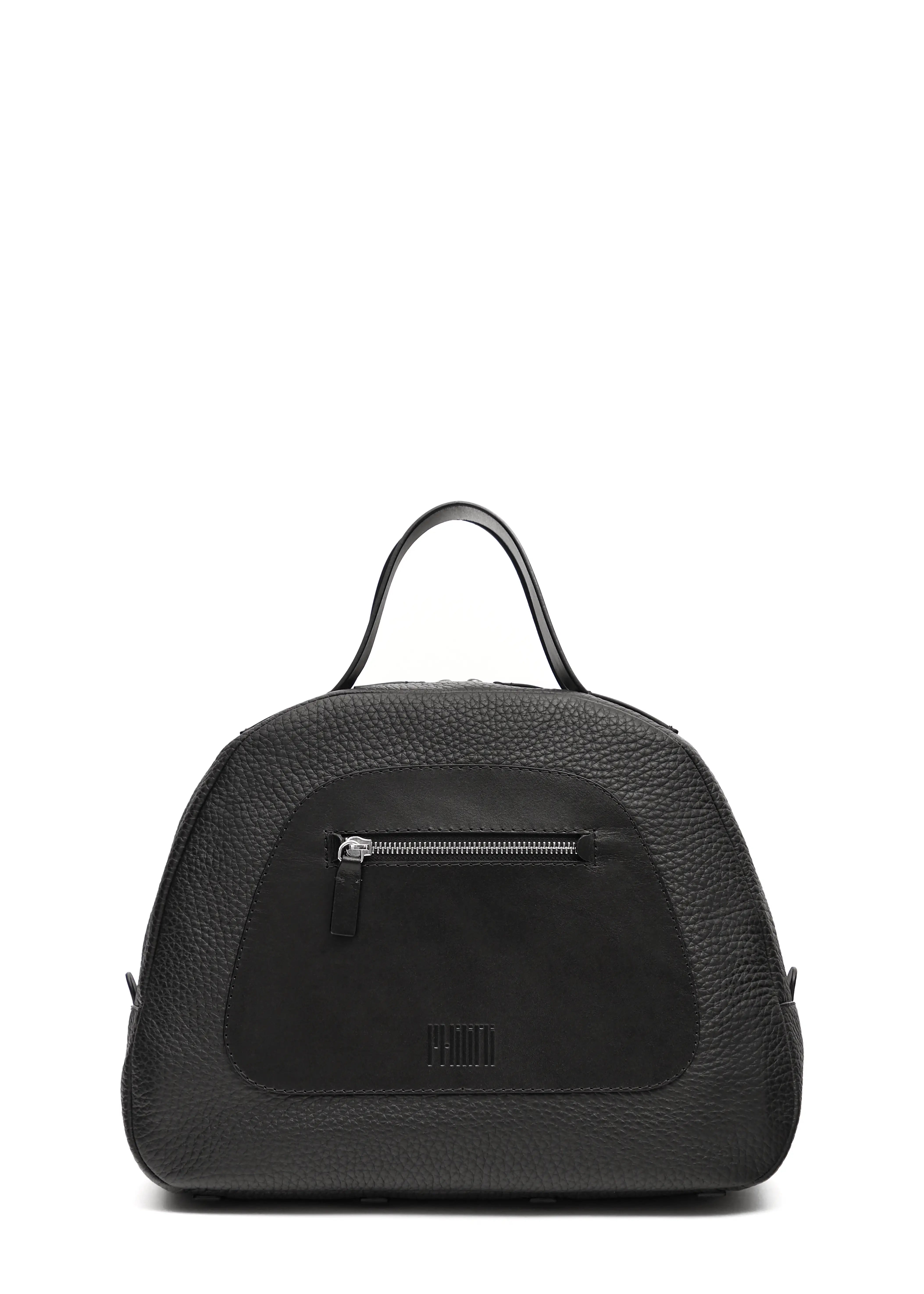 Handtasche aus kombiniertem schwarzem Leder – Domi