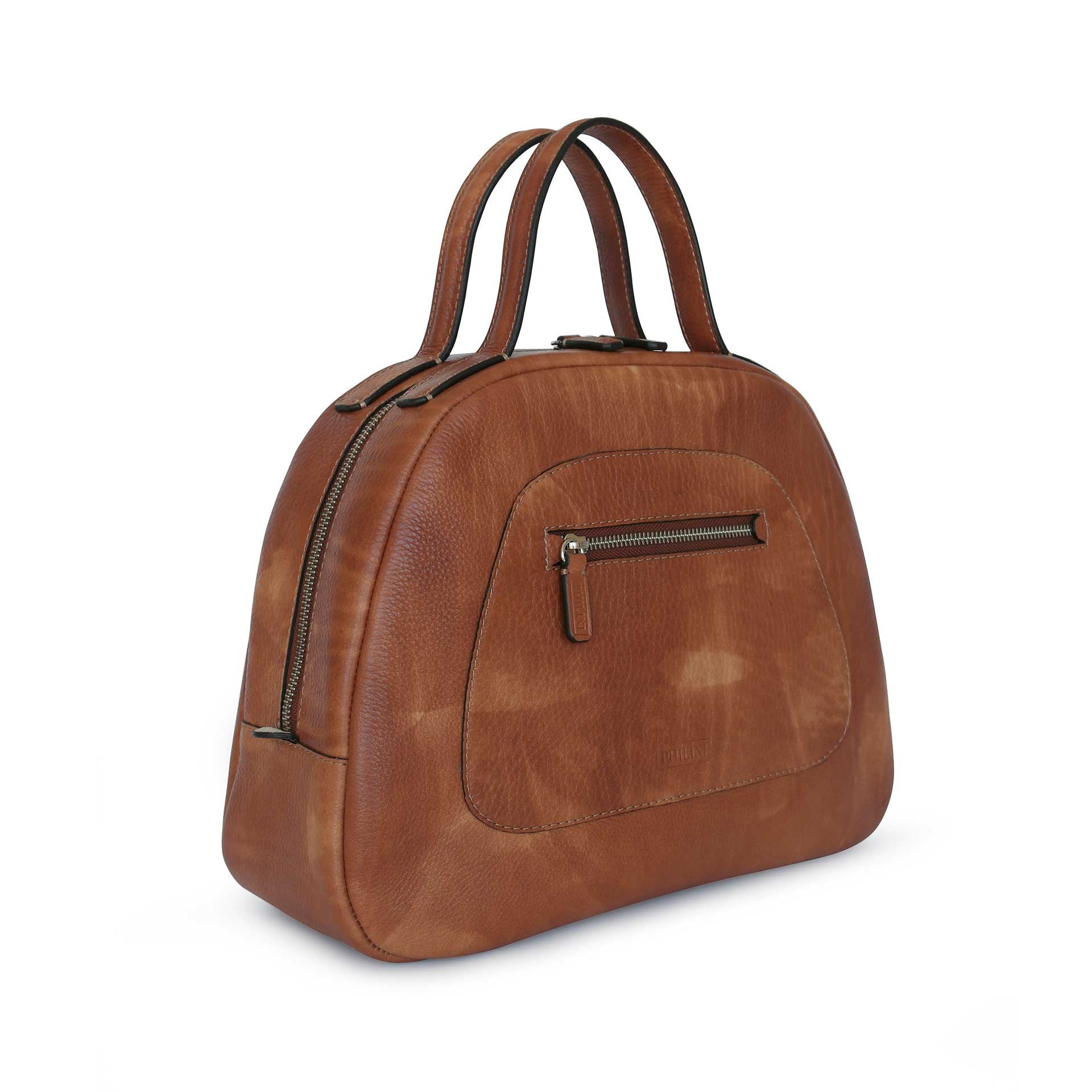 PHILINI BAGS Handbag Vintage Style in Cognac - Domi