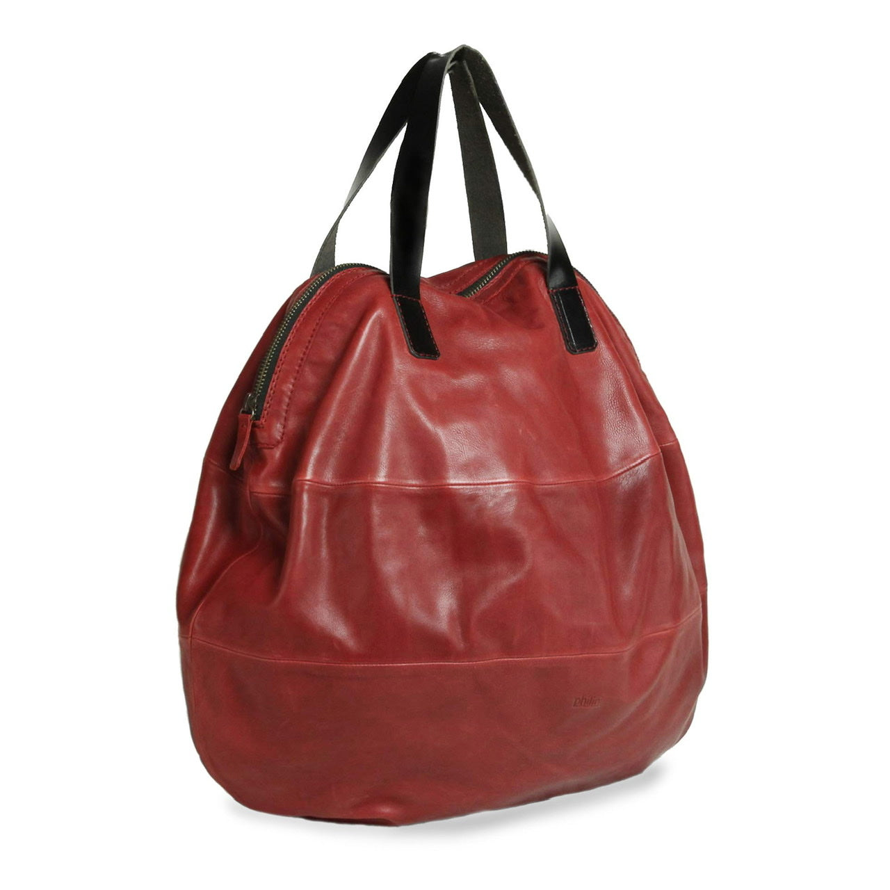 Handbag in red aniline leather from Philini. 
