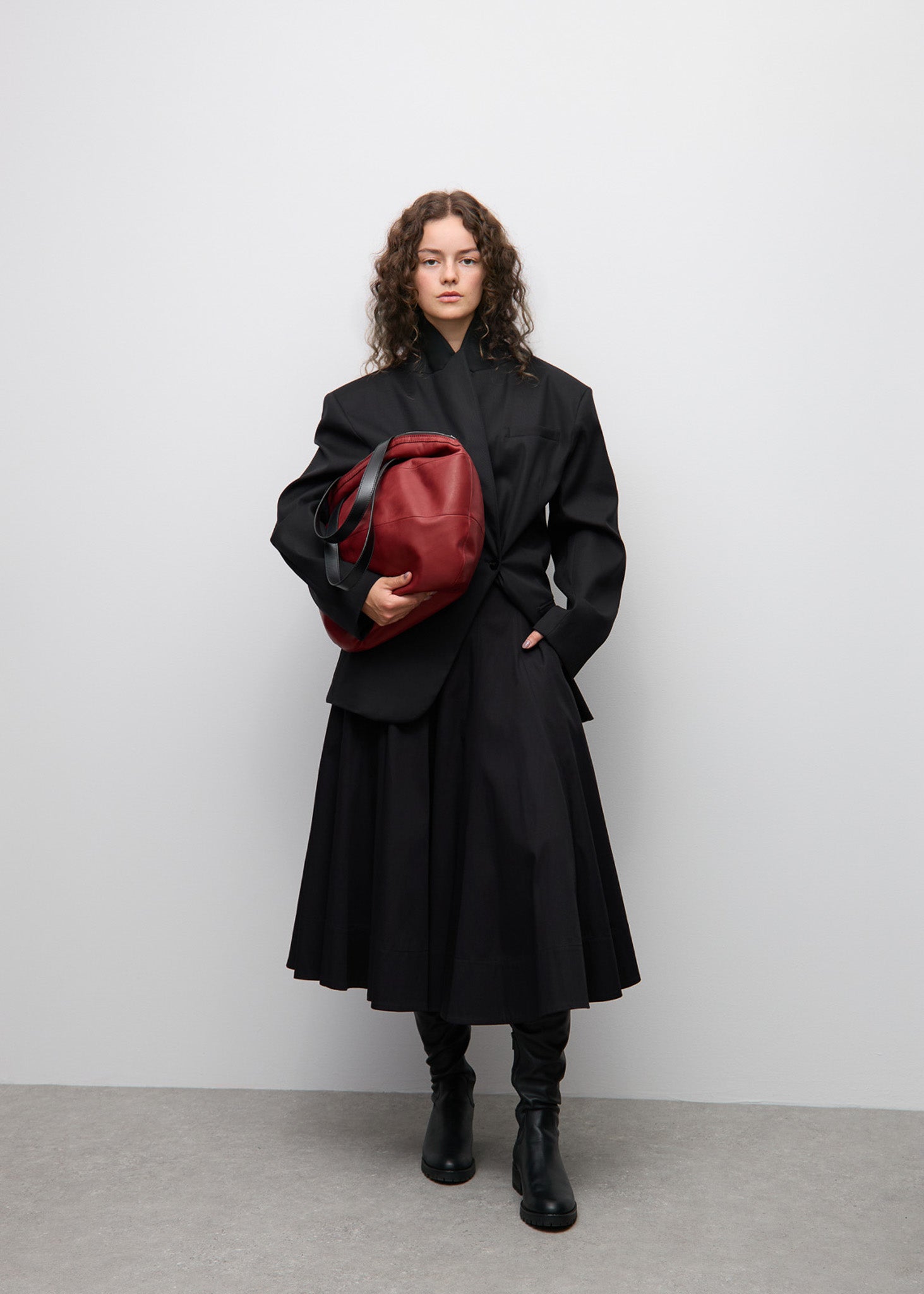 Rote Runde Handtasche - Nataly