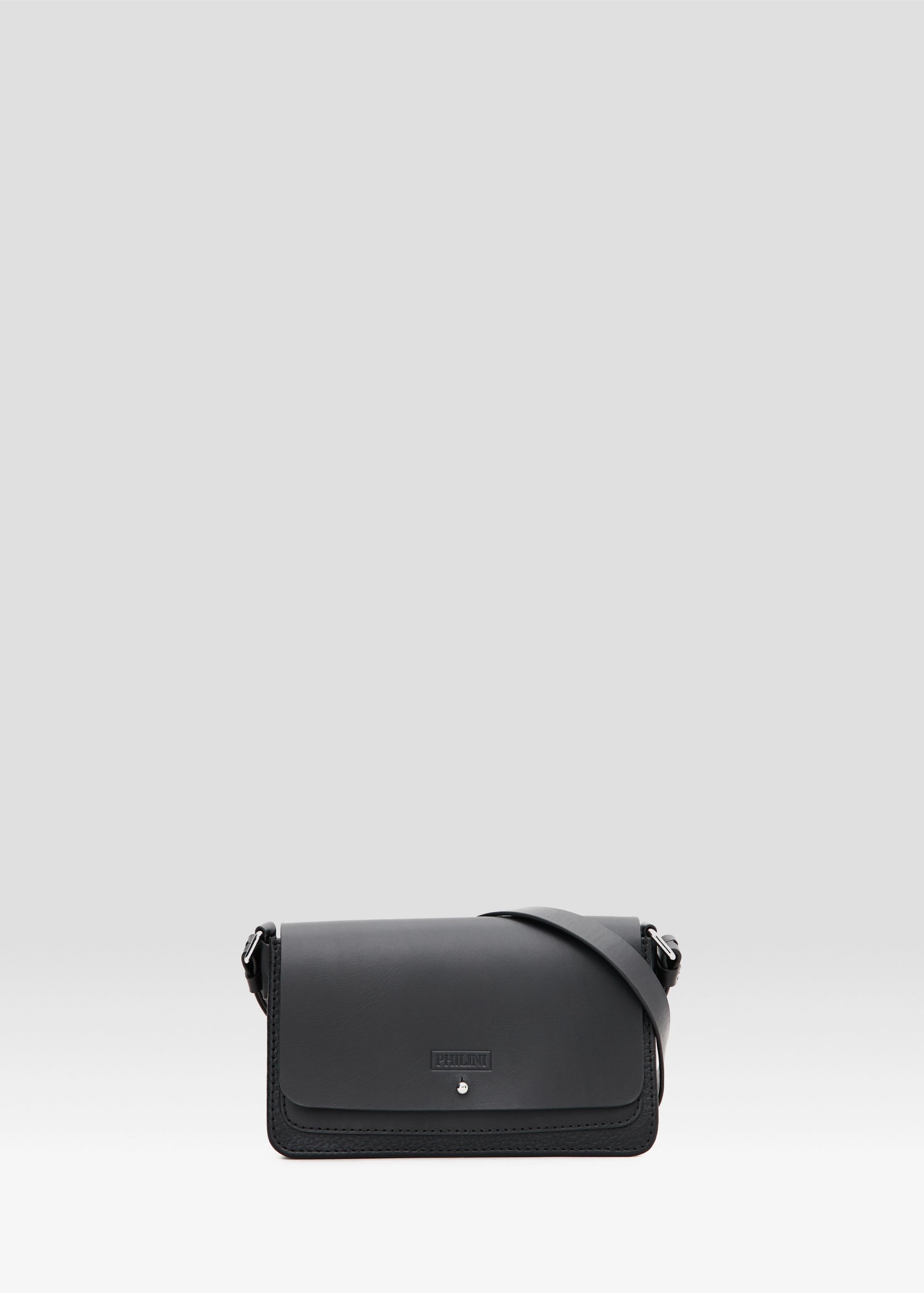 Front view of the Philini Mihaela Black Wallet Bag