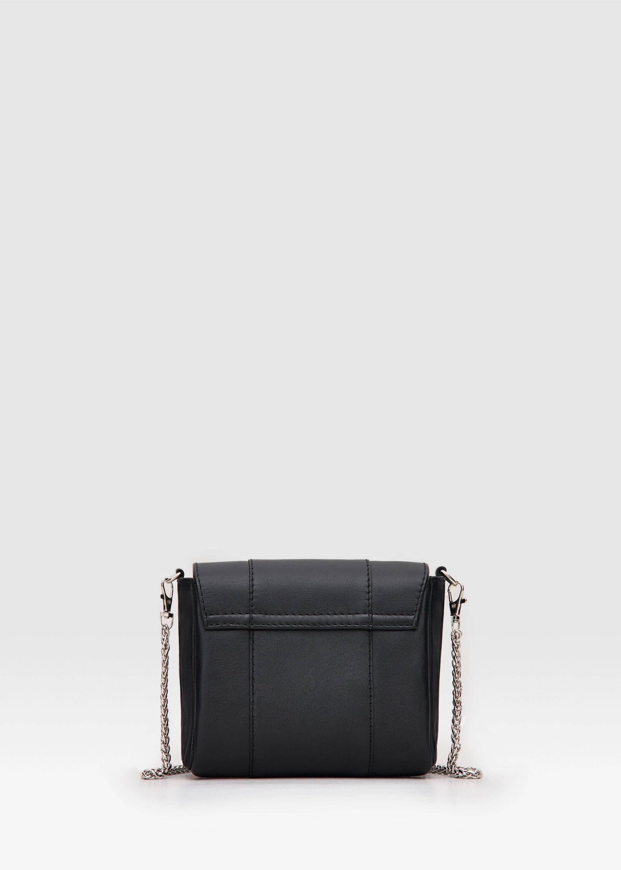Back view of the Philini Marina Mini Crossbody Bag , rectangular silhouette with front flap 