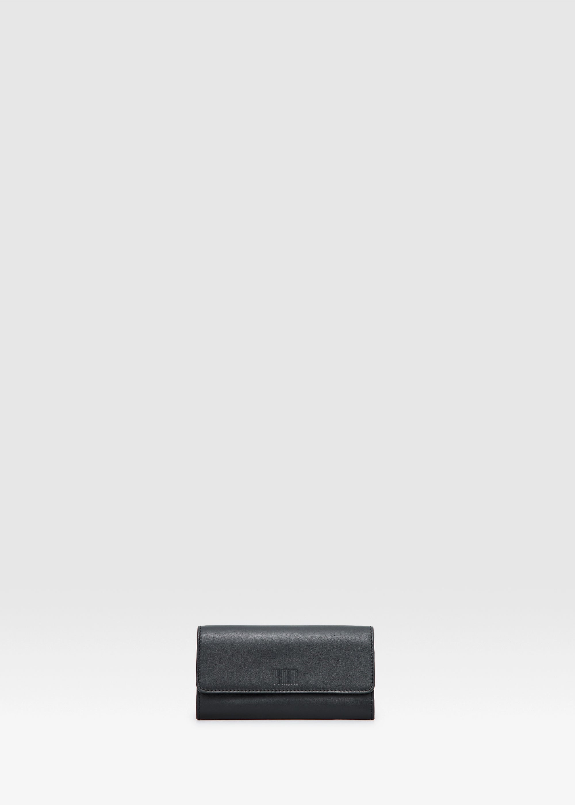 Front view of the Philini Tina Wallet in black nappa leather, 