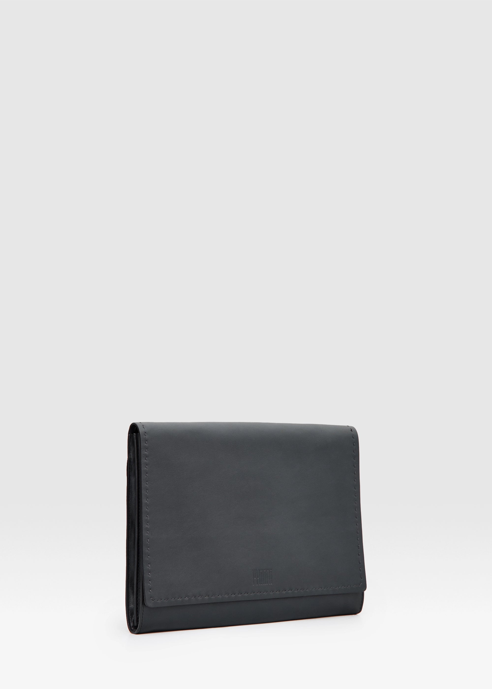 Side view of the Philini Valery Business Clutch  featuring a slim rectangular shape  