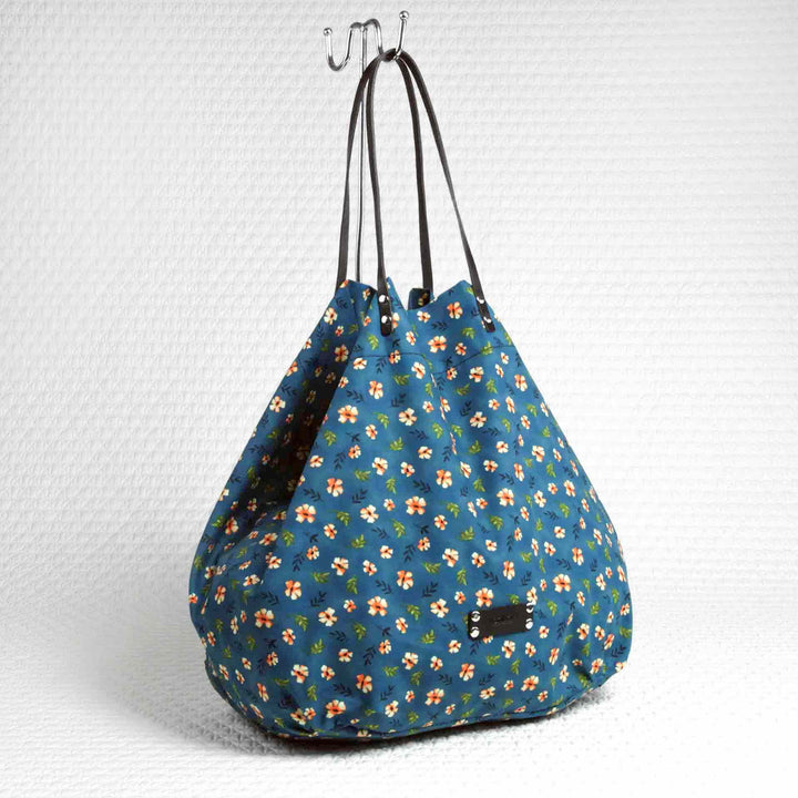 Philini Mini Flowers Shopper blau